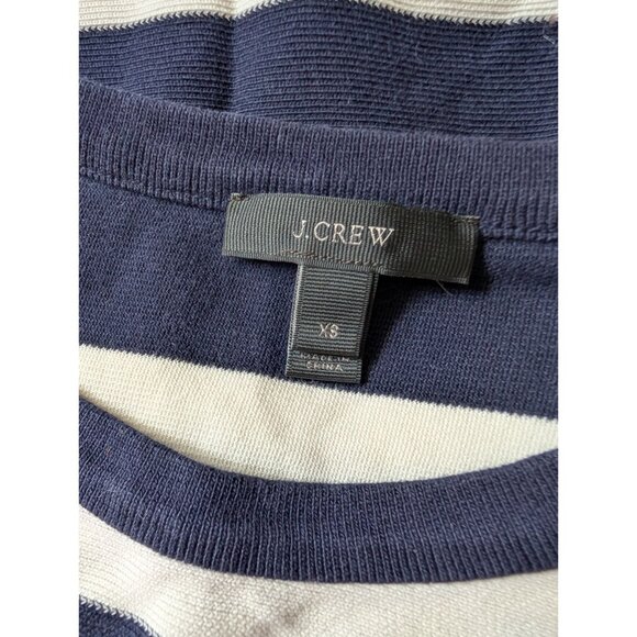 J.Crew XS Black & White Striped Long Sleeve Shirt With Layered Blue Hem - Picture 5 of 7